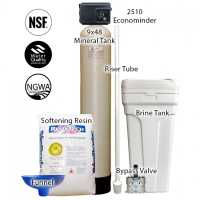 Fleck 2510 Econominder Water Softening System - 9" X 48" Tank - 32,000 Grain