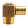 No Lead Brass 1" Barb x 1" Male 90 Degree Brass Insert Fitting