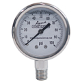 304 Stainless Steel Glycerin Filled Pressure Gauge - 2" Diameter