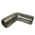 304 Stainless Steel 1" Barb x 1" Barb 90 Degree Stainless Insert Fitting